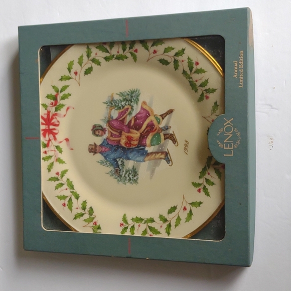 LENOX PLATE 1998  HOLIDAY COLLECTOR  VINTAGE Original Box - Picture 6 of 6